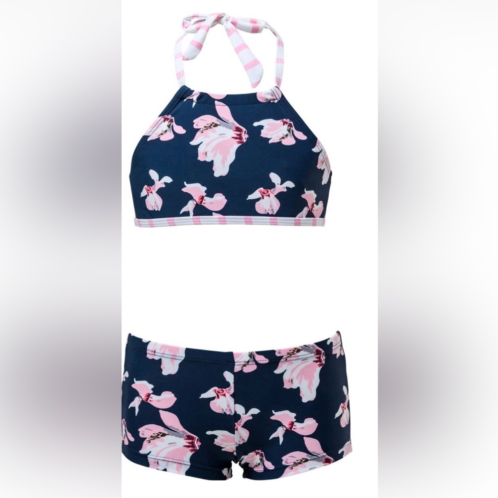 Snapper rock Floral two piece halter swimsuit